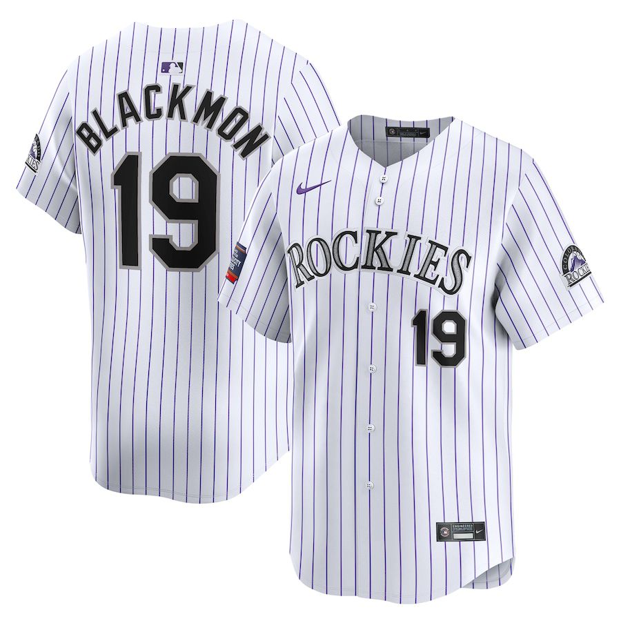 Men Colorado Rockies 19 Charlie Blackmon Nike White 2024 MLB World Tour Mexico City Series Home Limited Player Jersey